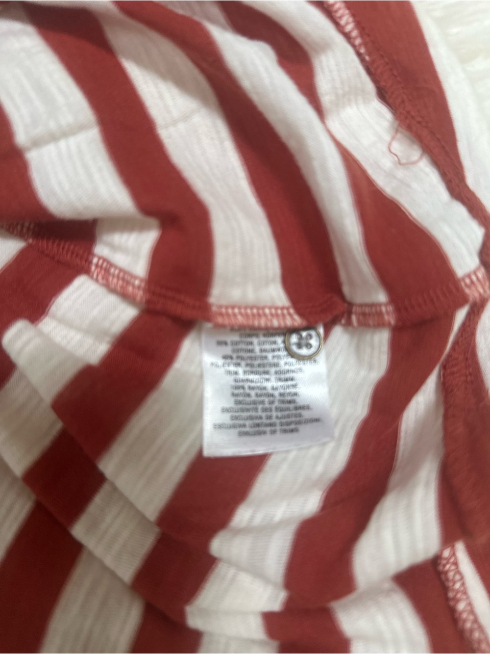 Anthropologie Postage Stanp Henley Tee in red/white stripe Xl EUC - Picture 12 of 12